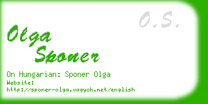 olga sponer business card